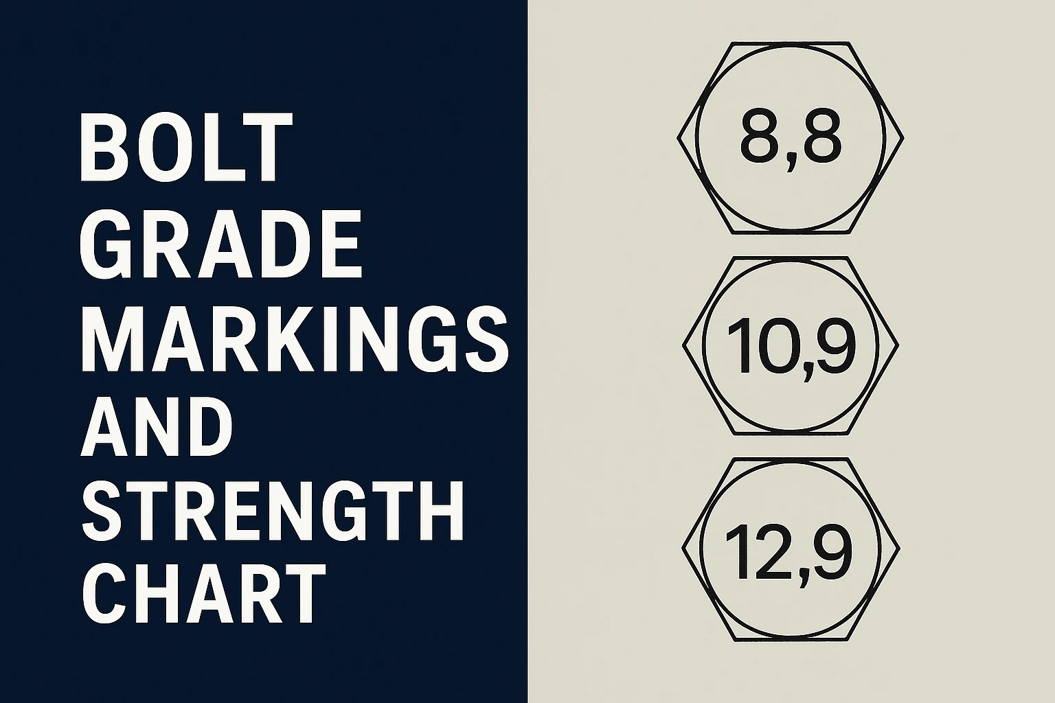 Bolt Grade Markings and Strength Chart