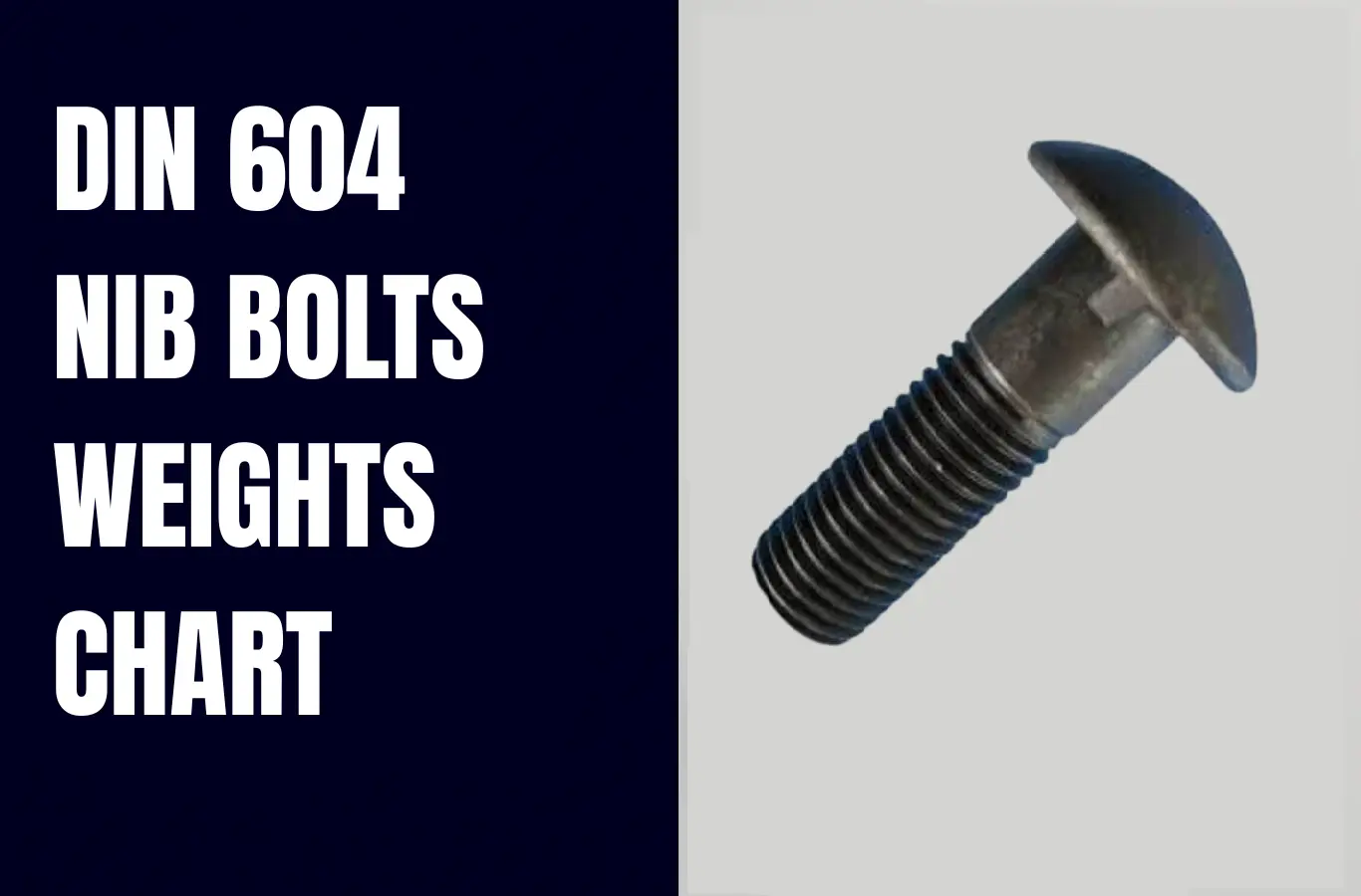 DIN 604 Nib Bolts Weights Chart