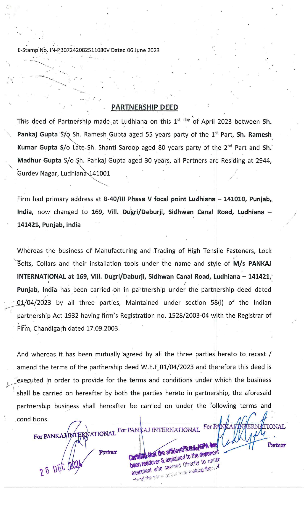 Partnership Deed Document 2