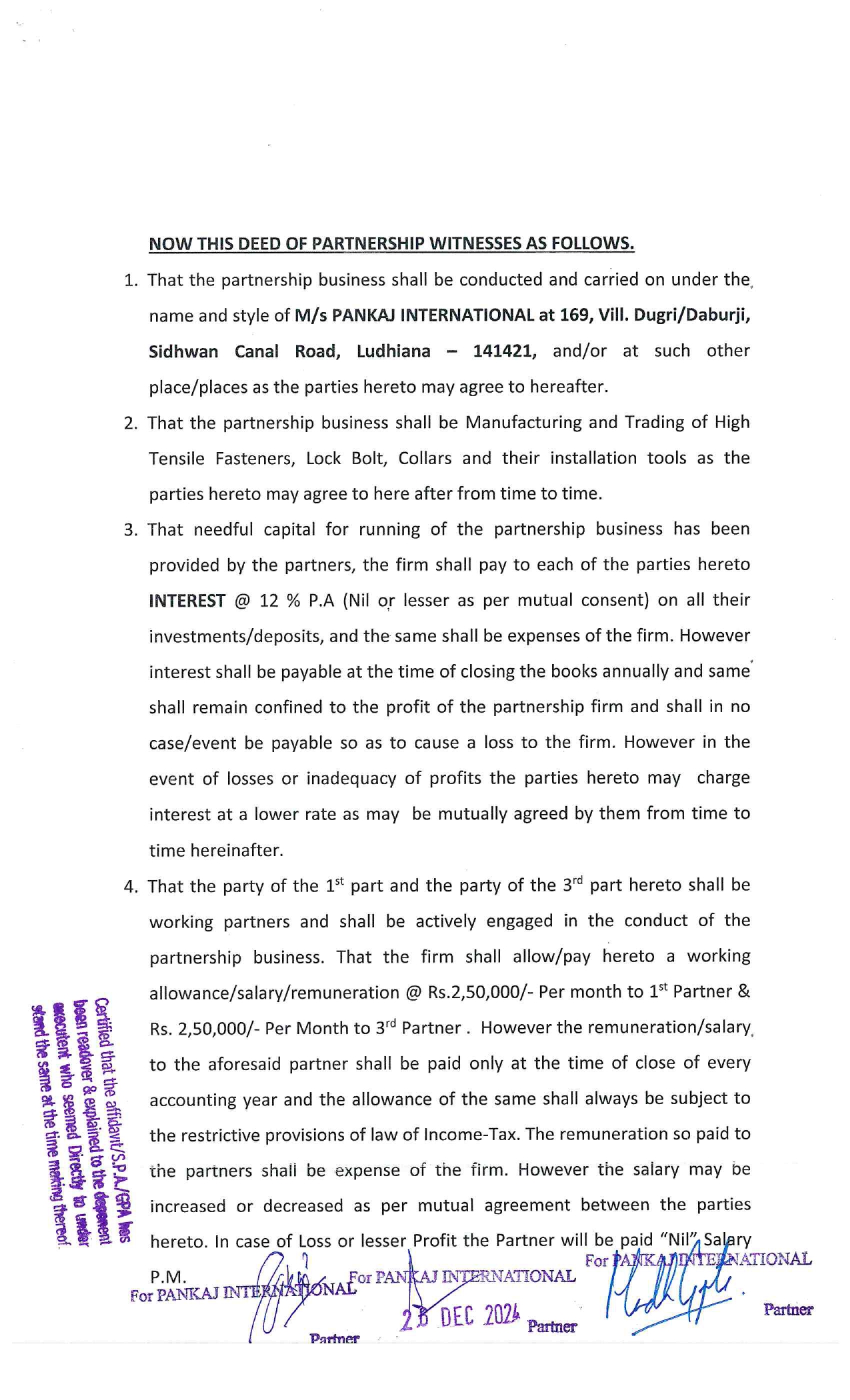 Partnership Deed Document 3