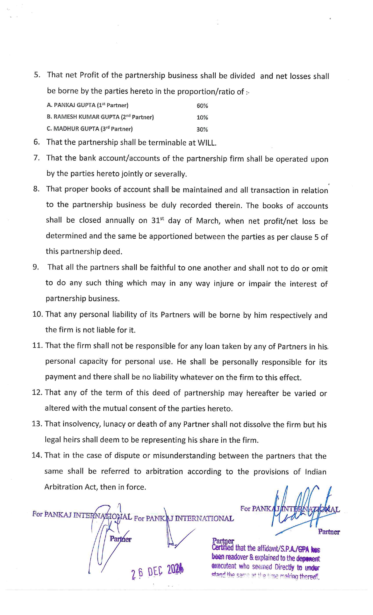 Partnership Deed Document 4