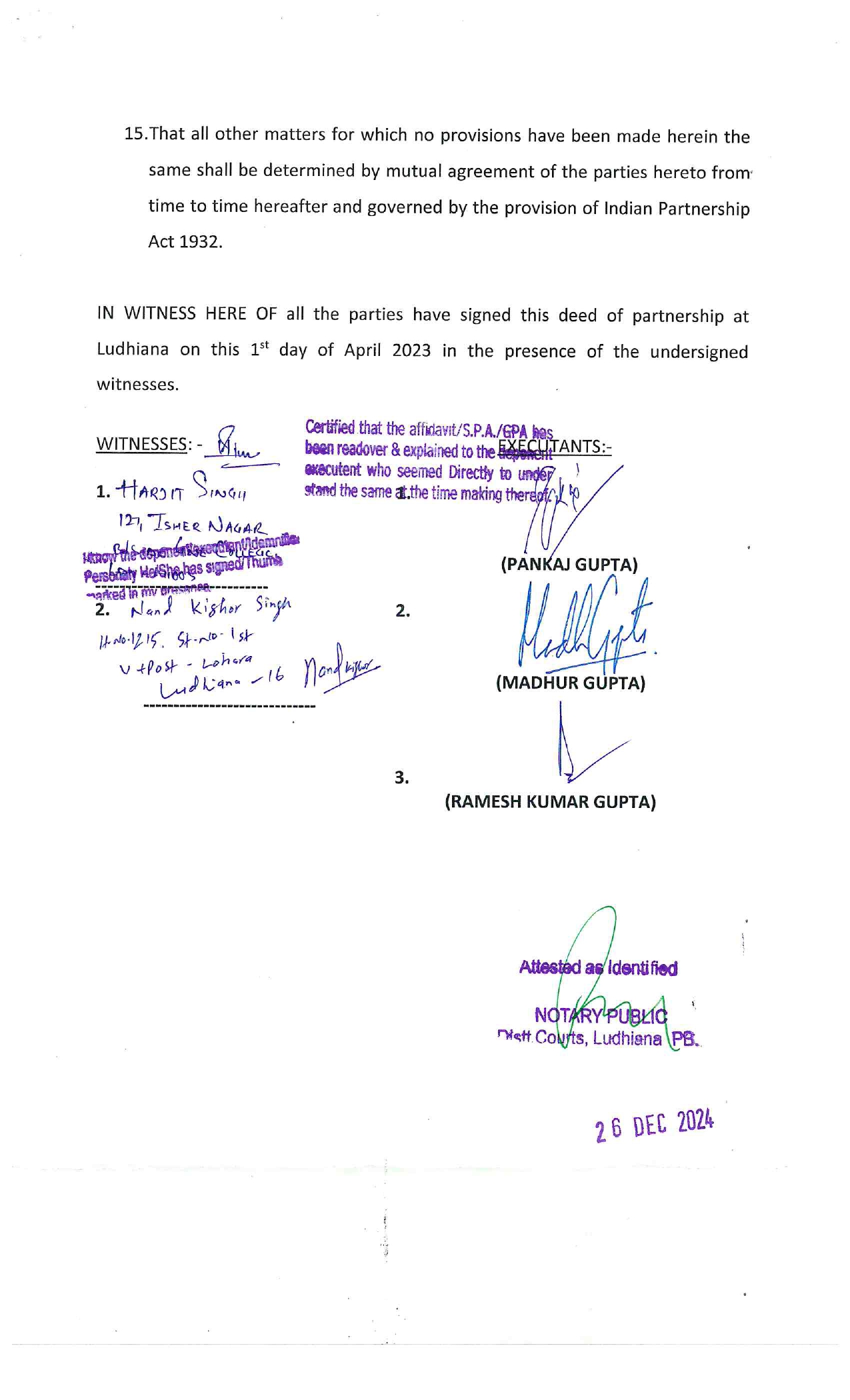 Partnership Deed Document 5